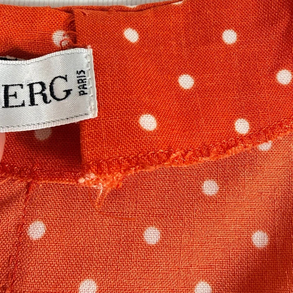 Weinberg Paris Skirt Suit Vintage Red White‎ Polka Dot Short Sleeve Blazer Set